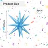 6 Pcs Light Blue Star Foil Balloons One-Piece 14-Pointed Star Balloons 4D Starburst Cone Mylar Balloons 22inch Christmas Birthday Wedding Wedding Anniversary Party Supplies(Light Blue)