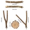 5PCS Bird Perch for Cage Bird Stand Toy Set Natural Wooden Parrot Stand Branch with Round Platform Paw Grinding Stick Bird Exercise Training Climbing Toys for Bird Cage Accessories
