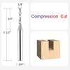 SpeTool Spiral Router Bits Up&Down Compression Bit 1/8 inch Cutting Diameter, 1/4 inch Shank HRC55 Solid Carbide CNC End Mill for Wood Carving Engraving Grinding