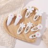 10 Pcs Girls Fabric Wrapped Hair Clips Flower Snap Barrettes White Daisy Hair Pins Hairpins Cute Toddler Hair Barrettes Clips Hair Accessories for Kids Children