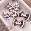 HIFANMM Football Hair Bows for Girls, 4pcs Football Printed Glitter Hair Clips, Super Bowl Baby Hair Accessories Alligator Barrettes Hair Bowknot Toddlers Kids for Party Princess Cosplay Decoration
