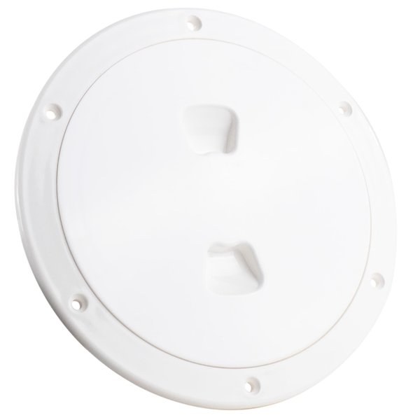 Five Oceans 5" Boat Hatch, Marine Access Hatch, Round Inspection Deck Plate Hatch with Detachable Cover, UV Resistant ABS Off-White Plastic, for Pontoon, Fishing Boat, Bass Boat, Sailboat - FO4474