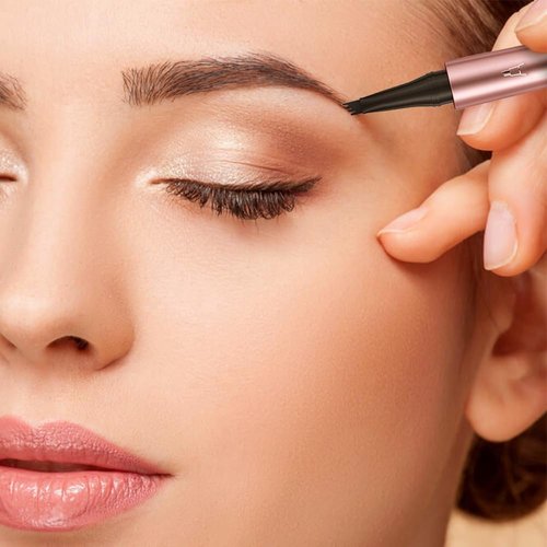 Microblading Eyebrow Pencil, 2024 New 3D Magic Eyebrow Pencil + Eyebrow Trimmer, Natural Makeup Fine Stroke 4-Fork-Tip Eye Brow Pencils,Long-Lasting Waterproof Eyebrow Pencil for Women(Black)