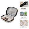 Cute Corgi Dog Pill Organizer Case Yellow Puppy Bone 7 Day Travel Pill Box with Zipper Portable Weekly Vitamin Medicine Supplement Holder Pouch Bag