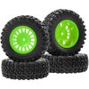 4Pcs HIRCQOO 1.9" RC Crawler Tires OD 90mm Rubber Tire and Plastic Wheel Rims 12mm Hex Compatible with 1/10 Axial SCX10 D90 Tamiya CC01 TF2 TRX4 RC Crawler (Green)