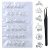 WOKOTO 30 Pcs 3D Alloy Crown Nail Charms For Nail Art 3D Decoration Set Silver Crown Nail Studs Rhinestones Clear Crystals Manicure Jewelry With 1pc Tweezers For Actylic Nails