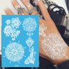 6 Sheets White Henna Temporary Tattoos for Women Girls Lace Fake Tattoo Stickers Mystery Sexy Mandala Flower Body Art Design Waterproof Henna Sticker DIY Goddess Look