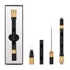 Cigar Punch Multitool Tool 4-in-1 Double Punch and Twin Cigar Draw Enhancer Tool Needle with Gift Box(Black+Gold))