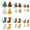 Livder 300 Pieces Christmas Glitter Foam Stickers Self Adhesive Snowflake Santa Bell Sticker for Xmas Gift Box Bag, Tree, Greeting Cards DIY Decoration