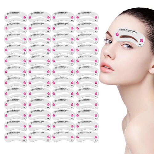 IONSGAKO 48PCS Eyebrow Stamp Stencil Kit Eyebrow Stencils Eyebrow Template Eyebrow Shaper Kit Brow Stencil for Shaping Fashionable Eyebrows