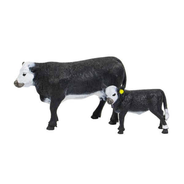 Big Country Toys Black Baldy Cow & Calf - 1:20 Scale - Hand Painted - Farm Toys - Farm Animals