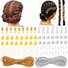 52 PCS Dreadlock Braids Hair Accessories Gold Silver Braiding Hair Star Deco Beads Hair Braid Clips Styling Shimmer Stretchable African Braid Braided Elastic Cord Ornament Hanging Decorating Wrapping