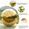 Nerien Gazing Ball, Stainless Steel Garden Mirror Globe, Polished Ornament Sphere, Hollow Floating Reflective Hemisphere, for Home Outdoor Pond Housewarming Swimming Pool Decoration, Gold, 5Pcs Mix