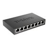 D-Link Ethernet Switch, 8 Port Gigabit Unmanaged Metal Fanless Desktop or Wall Mount Design (DGS-108), Black