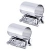 AOCISKA 2 Packs Exhaust Clamp,2.0” 2.25” 2.5” 3.0” Stainless Steel Joint Exhaust Pipe Muffler Clamp Band Butt Joint Band Clamp Sleeve Coupler,Used for Exhaust Pipe,Muffler,Elbow (2.5inch)