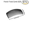 Dwwffer 8 Packs French Twist Comb,Plastic Side Hair Combs with 29 Teeth Hair Comb Hair Clip Combs for Fine Hair Accessory for Women- Black