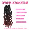 Gypsy Faux Locs Crochet Hair 14inch 6Packs Soft Goddess Locs Pre Looped Crochet Braids Beach Curl Bohemian Dreadlock Hair Extensions（14inch,OT1B/99J/530)