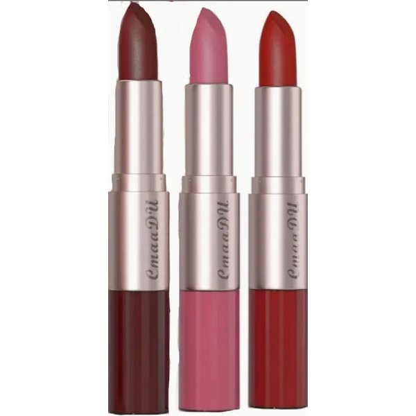 Matte Lipstick and Lip Gloss Set, 3-Pack, 2-in-1 Design, Long-Lasting, Waterproof