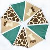 Jungle Safari1st Birthday Pennant Banner Flag Sage Green Giraffe Printed Burlap Triangle Fabric Bunting with Felt 1 Sign for Wild One Giraffe Animal Onedland First Birthday Party Decorations Supplies