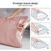 Ciana Luxurious Satin Pillowcase for Hair and Skin, Satin Pillowcase Set-2, 1 Eye Mask, 1 Scrunchie - Luxury Sleep Set, Pillow Cases with Envelope Closure (Queen Size, Rose Gold)