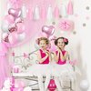 Sweet 7th Birthday Decorations for Girls, Pink and White 7 Happy Birthday Balloons，7th Birthday Party Supplies for Daughter Her Kids Including Pink Happy Birthday Banner, Hot Pink Number 7 Foil