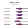 MelodySusie Professional Tornado Nail Drill Bits, 3/32'' Carbide Tungsten Multi-function Bits, Suitable for Manicure Pedicure Cuticle Gel Polishing, Salon Bits, Purple, Series Bit-X, Medium
