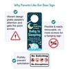 Funplus Baby Sleeping Sign - Do Not Knock or Ring - Plastic Door Knob Hanger Sign