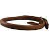 Genuine Leather Rolled Dog Collar 10.5"- 14" neck size Long Hair Dogs and Puppies
