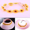 Sunflower Headband Crown, 2PCS Sunflower Flower Headband, Sunflower Hair Wreath Women Girl Bridal Floral Headpiece For Hippie Party Wedding Festivals(White, Yellow)