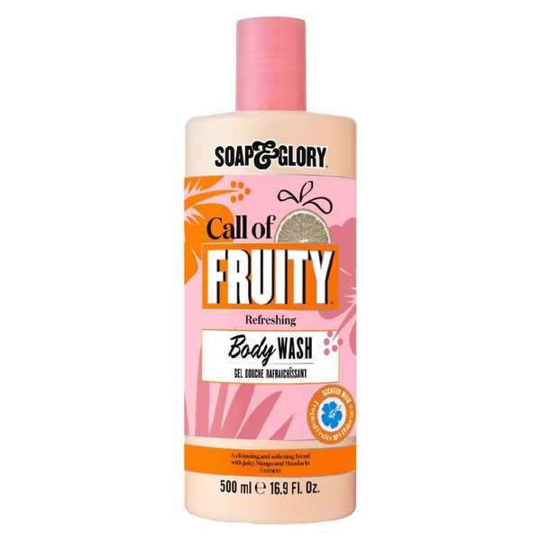 Soap & Glory Call of Fruity Bubble In Paradise Refreshing Body Wash - Hydrating & Revitalizing Skin Cleanser & Shower Soap with Exotic-Cool Formula - Fruit Scented Moisturizing Body Wash (500ml)