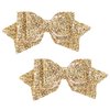 Sparkling Gold Hair Bow, 2 PCS Gold Bows for Girls Hair 5 Inch Glitter Bow Hairpin Big Bows for Girls, Sparkling Sequin Gold Hair Bows with Alligator Clips for Women and Girls Gold Hair Accessories