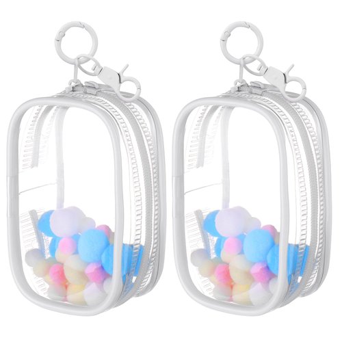 Mity rain 2PCS Clear Figure Display Bag with Keychain for Sonny Baby, Blind Box Display Case, Great Carrying Case Gift for Mini Figure/Doll Collectors