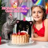 KOPHINYE Black Cat Plush, 8 inch Birthday Cat Stuffed Animal Happy Birthday Plush Cute Cat Plush Pillow with Cake, Kawaii Cat Plushie Birthday Plush for Girls, Boys and Cats