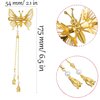 Flymind Moving Tassel Butterfly Hair Clips, Elegant Antique Side Hair Accessories with Moving Hairpins for Women Girls (Gold & Silver)