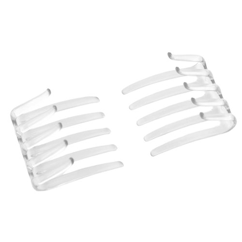 Parcelona French Crab Interlocking Medium 2 1/4" Celluloid No Slip Ponytail Updo Clips Flexible Sturdy Hold Hair Clips Side Comb for Women and Girls (Clear)