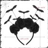 Jovono Halloween Headbands Black Bat Rose Headband Flower Hair Band Costume Hair Accessories for Women(1Pcs)