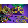 48 Pack Mardi Gras Party Favors Rubber Bracelets - Carnival Birthday Party Supplies Decorations Goodie Bag Stuffers Fillers Silicone Wristbands