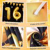16th Birthday Decorations for Boys Girls Black and Gold Happy Birthday Yard Banner 18PCS 16th Birthday Confetti Balloons for Kids 16 Years Old Anniversary Birthday Party Supplies Outdoor Yard Decor
