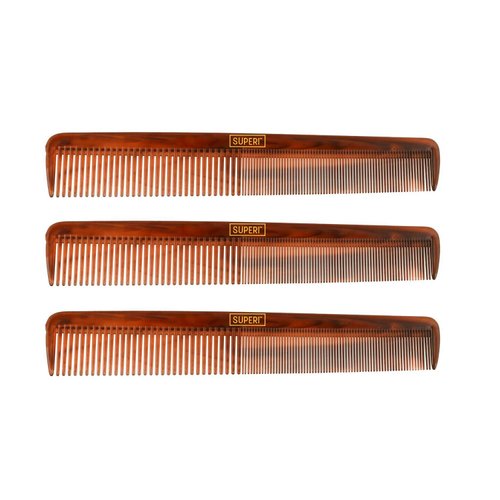 Hair Styling Comb, Tortoise Shell Combs by Superi, Detangling Comb (3 Pack)