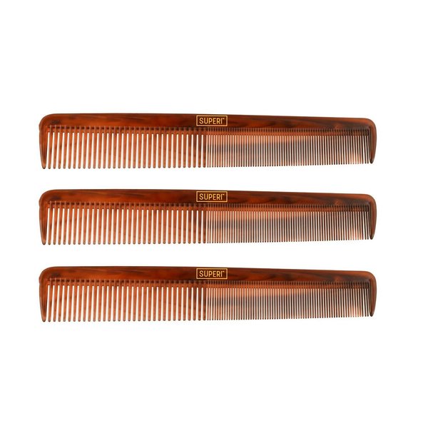 Hair Styling Comb, Tortoise Shell Combs by Superi, Detangling Comb (3 Pack)