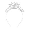 ACO-UINT Silver Birthday Crown for Women, Cute My Birthday Headband Birthday Tiara for Women, Happy Birthday Headband Birthday Princess Decorations Gifts for Women Girls