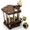 C4Labs DnD Dice Jail | Metal Bars | Cage for Bad Dice | Prison | Fits Full Set of Dice (Walnut)
