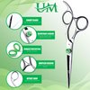 UM Supplies Scissors 6.5 | Premium Barber Shears For Hair Cutting | Multiple Purpose Cutting Scissors | Haircut Scissors For Salon I Women | Mens | kids I Pets | Silver-Green