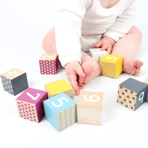 Bigjigs Toys, 100% FSC® Certified Number Blocks, Wooden Toys, Baby Wooden Toys, Number Toys, Baby Toys, Wooden Stacking Toy, Building Blocks