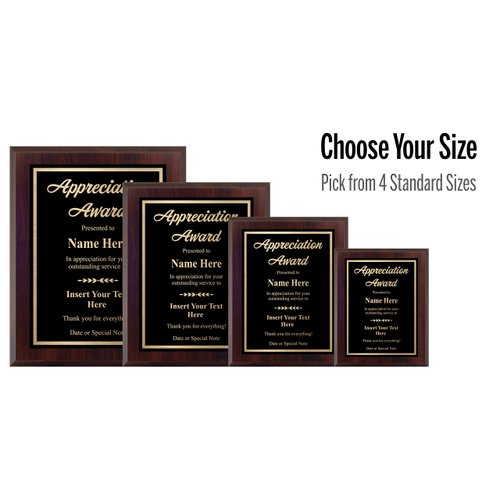 Custom Plaque for Appreciation - Personalized Engraved Award - Choose Your Size, Customize Now! (7x9)