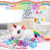 Sumind Rainbow Unicorn Mommy Stuffed Animal with 5 Cute Baby Unicorns in Her Tummy Plush Toy for Mama Girls Baby Toddler Kids 3 4 5 6 7 8+ YearChristmas Birthday Gifts(Adorable Style,White)