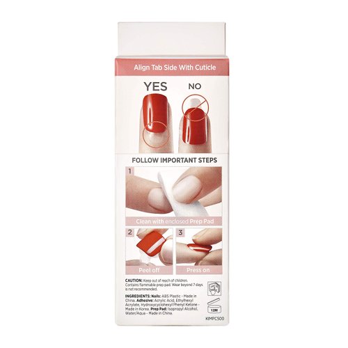 KISS imPRESS Press-On Manicure, Nail Kit, PureFit Technology, Short Press-On Nails, Wannabe Star', Includes Prep Pad, Mini Nail File, Cuticle Stick, and 30 Fake Nails Blue and Gold