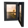 Giftgarden 3.5x5 Double Picture Frame with Clear Glass Display 3.5 by 5 Photo, Hinged Folding Frames for Tabletop, Black