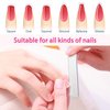 4 Pieces Glass Nail Shiner Crystal Nail Shine Buffer Polisher Crystal Glass Nano Nail File with Case for Natural Nails (White and Black Flat End)