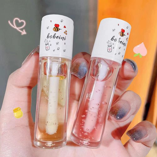 Pakivs 3Pcs Plumping Lip Oil Set, Moisturizing Clear Lip Gloss Natural Lip Plumper and Lip Care Serum Honey Lip Care Oil Lip Mask Hydrating & Reduce Fine Lines